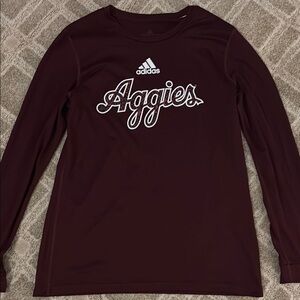 Adidas Aggies Maroon Long Sleeve Shirt